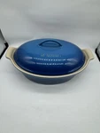 Creuset Enameled Cast-iron Rectangular Baking Dish Cobalt Blue 17-21 Nwot Lid. Fixed Price $89.09.