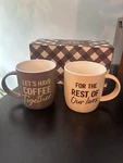Couples Ceramic Mug Set Bridal, Engagement, Or Wedding Gift Triple Gifffted. Fixed Price $10.00.