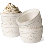 Artena Oven Safe, Creme Brulee Ramekins, Embossed White Ceramic Rami.... Fixed Price $27.77.