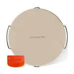 Kitchenstar 14-INCH Pizza Stone For Oven Bbq Grill With Handles, Round, 5.... Fixed Price $51.93.