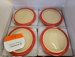 Le Creuset Stoneware Of 4 Mini 8OZ Cocottes Cerise. Fixed Price $79.95.