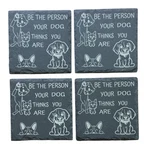 Slate Rock Drink Coasters Dog Pet 4 Inches Set Of Square Bar Dining Kitchen. Fixed Price $32.99.