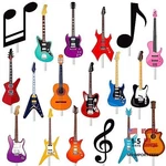 Guitar Party Cupcake Toppers 48PCS Rock Birthday Picks Music Notes. Fixed Price $18.91.
