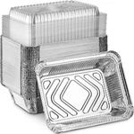 Disposable Takeout Pans With Clear Lids 2LB Capacity Aluminum Foil Food Con.... Fixed Price $42.10.