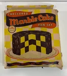 Vintage Checkered Marble Cake 3-LAYER Pan Set Chicago Metallic. Fixed Price $6.50.