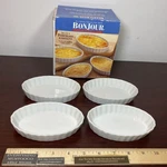 Bonjour Creme Brulee Oval Porcelain Ramekin Oven Safe White 4 Pc Set. Fixed Price $13.11.