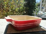 Le Creuset 6"X Square Petite Stoneware Baking Dish Red 07.52. Fixed Price $22.49.