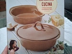 Rachael Ray Cucina Stoneware 3 Piece Round Casserole Set. Fixed Price $49.99.