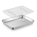 10.5 Inch Toaster Oven Pan Rack Stainless Steel Baking Tray Cooking. Fixed Price $23.95.