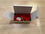 Le Creuset Heart Ramekins Of 2 Cerise Red 300ML/10OZ New Box. Fixed Price $40.00.