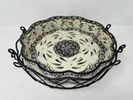 Temptations Ovenware World Blue 10"SCALLOPED Casserole Quiche Dish Holder. Fixed Price $49.99.
