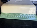 Paula Deen Southern Braid Green Cream Ceramic Rectangle Covered Dish Microwave. Fixed Price $14.99.