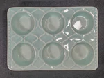 Anthropologie Ceramic Muffin Pan Adelaide Aqua Scalloped Glazed Earthenware. Fixed Price $60.00.
