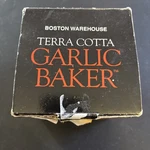 Boston Warehouse Terra Cotta Garlic Baker Dish With Domed Lid Cover Kitchen. B8. Fixed Price $19.95.