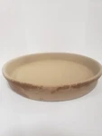The Pampered Chef Round Deep Dish Baker Stoneware 11" Family Heritage Pizza Pan. Fixed Price $21.99.