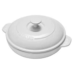 Ceramic Brie Baker 8 Inch Round Covered White Staub Cocotte. Fixed Price $74.99.