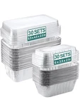 Neebake 60 Pack Disposable Aluminum Loaf Pans With Lids Combo Set - 30 8.... Fixed Price $37.25.