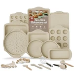 Bakkenmaster 18-PIECE Deluxe Nonstick Carbon Steel Bakeware Set Professiona.... Fixed Price $87.43.