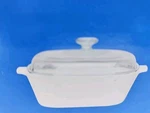 New Corninhware Classic Square Covered Casserole Dish Sl - White. Fixed Price $36.00.
