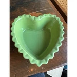 Chantal Light Green Heart Shaped Ceramic Ramekin Baking Dish 93-HBR15 2 Cup 6". Fixed Price $6.79.