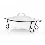 Gibson Elite Gracious Dining 2 Piece Oval Stoneware Bakeware With Lid And Metal. Fixed Price $34.21.