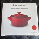 Le Creuset Mini Round Cocotte Cerise 8 Fl Oz Red 250ML New Box. Fixed Price $19.99.