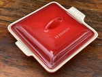 Creuset Heritage Square Casserole Dish 9" Baking With Lid. Fixed Price $125.00.