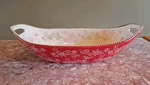 Temptations By Tara Red Floral Lace Oval Bakeware Serving Tray With Handles. Fixed Price $14.77.