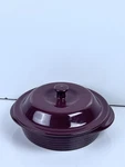 Pampered Chef Mini Oval Baker #2092 - 1 Qt, Cranberry W/lid Stoneware Usa Euc. Fixed Price $25.00.