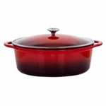 Megachef 7 Quarts Oval Enameled Cast Iron Casserole In Red. Fixed Price $75.75.