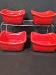 Rachael Ray Set Of 4 Stoneware 3 Oz. Individual Red Ramekin Dipping Dishes. Fixed Price $14.99.