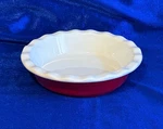 Anchor Bakeware 6" Red Tart Dish W/white Interior & Rim. Fixed Price $13.00.