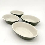 Set Of 4 Vintage Hall China 550 Green Oval Baker Dishes Usa Mcm Boston. Fixed Price $24.99.