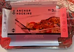 Anchor Hocking New 3 Quart Baking Dish With Easy Grip Handles Clear Glass. Fixed Price $9.99.