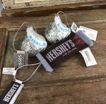 Lot 3 Hersheys Milk Chocolate Bar 4.5 Plush Kisses Novelty Christmas Ornaments. Fixed Price $10.00.