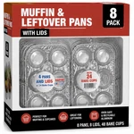 Handi-foil 6 Cup Aluminum Muffin Pan With Lids & Liners 8 Pack Disposable Bakewa. Fixed Price $18.88.