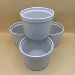 Vintage French Porcelain Souffl Dish By Revol-set Of 4. Fixed Price $25.60.