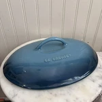 Creuset Heritage Stoneware Oval Casserole Dish Lid Replacement Marseille Blue. Fixed Price $39.99.