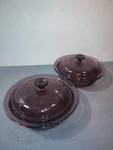 Vtg Corning Ware Visions V-32-B Cranberry Glass 1.5 Qt Casserole Dish Bundle. Fixed Price $47.45.