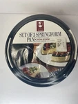 Bakers Advantage Roshco Set Of 3 Non-stick Steal Springform Pans Commercial Qual. Fixed Price $14.99.