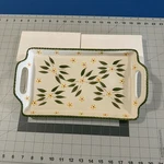 Temptations By Tara Old World Green Serving Tray Handles Table Decor - New. Fixed Price $22.00.