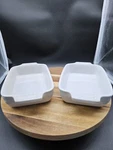 Le Creuset Stoneware Of White Rectangular Bakers Baking Dishes 17-21. Fixed Price $45.00.