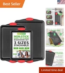 3-PIECE Nonstick Kitchen Oven Baking Pans & Stylish Non-stick Steel, Comme.... Fixed Price $39.42.