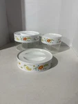 Set Of 2 Corelle Pyrex Spring Bouquet Glass Storage Containers With Plastic Lids. Fixed Price $20.00.