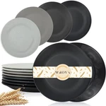Wrova Wheat Straw Dinner Plates 10 Inch Unbreakable Set Of 8 - Dishwasher & Micr. Fixed Price $31.26.