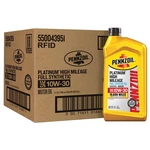 Pennzoil Platinum High Mileage Full Synthetic 10W-30 Quart, Amber/brown. Fixed Price $87.35.
