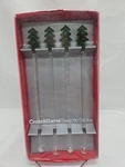 Crate & Barrel Christmas Tree Glass Swizzle Sticks Handmade Holiday Cocktail New. Fixed Price $14.99.