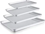Baking Set Of 4, Stainless Steel Pan Tray Cookie Sheet, Non Toxic &. Fixed Price $39.92.