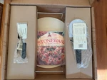 Pampered Chef Gift Set 13IN Round Baking Stone Recipe Book Spatula Pizza Cutter. Fixed Price $84.99.