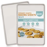 Boxiki Kitchen Nonstick Ceramic Baking Sheet/cookie Half Pan, Cream. Fixed Price $95.22.